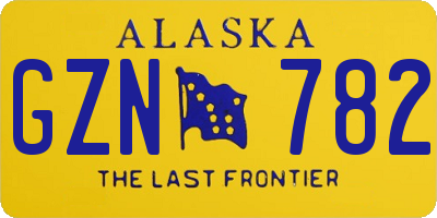 AK license plate GZN782