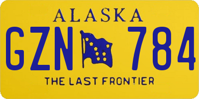 AK license plate GZN784