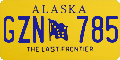 AK license plate GZN785