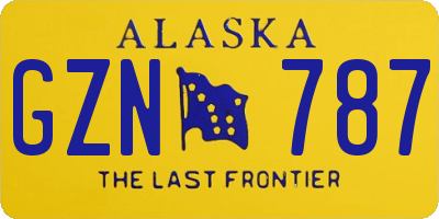 AK license plate GZN787