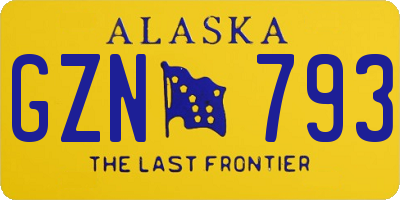 AK license plate GZN793