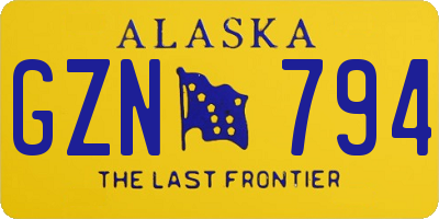 AK license plate GZN794