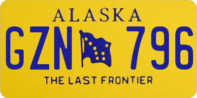 AK license plate GZN796