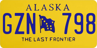 AK license plate GZN798