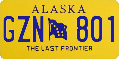 AK license plate GZN801