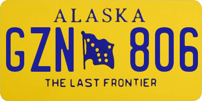 AK license plate GZN806