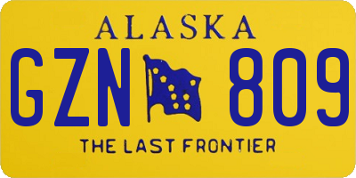 AK license plate GZN809