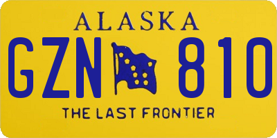 AK license plate GZN810
