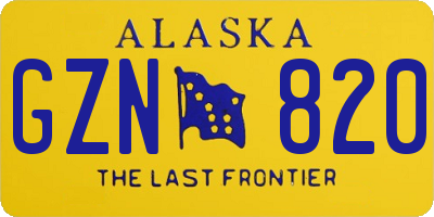 AK license plate GZN820