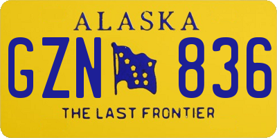 AK license plate GZN836