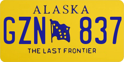 AK license plate GZN837