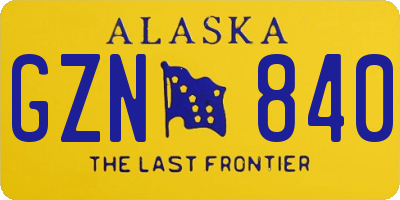 AK license plate GZN840