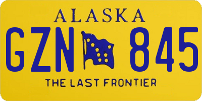 AK license plate GZN845
