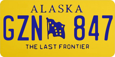 AK license plate GZN847