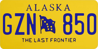 AK license plate GZN850