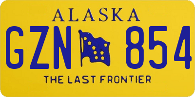 AK license plate GZN854