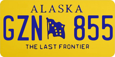 AK license plate GZN855