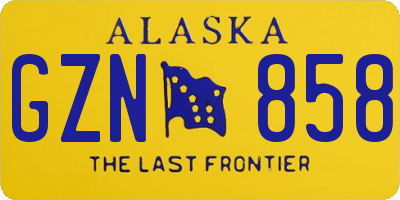 AK license plate GZN858