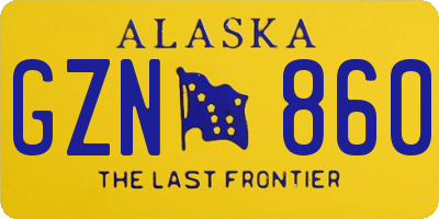 AK license plate GZN860
