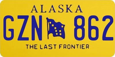 AK license plate GZN862