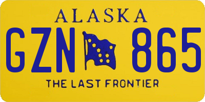 AK license plate GZN865