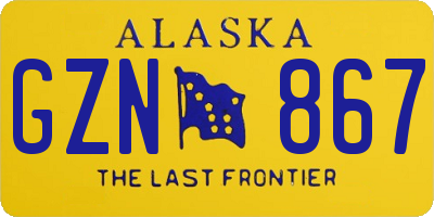 AK license plate GZN867