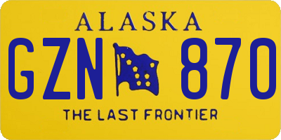 AK license plate GZN870