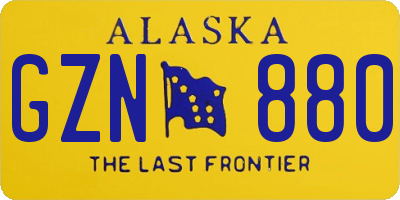 AK license plate GZN880