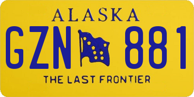 AK license plate GZN881