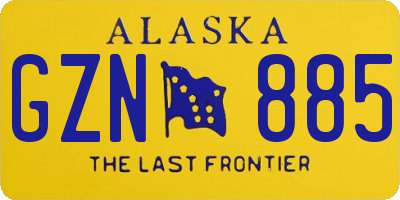 AK license plate GZN885