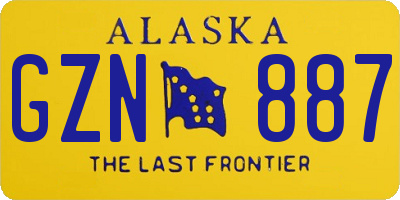 AK license plate GZN887