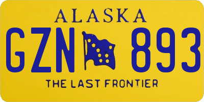 AK license plate GZN893