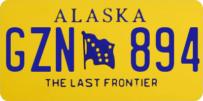 AK license plate GZN894