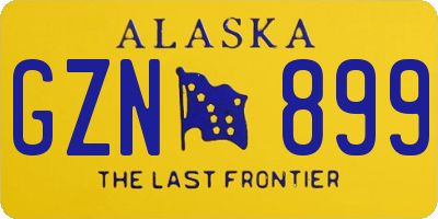 AK license plate GZN899