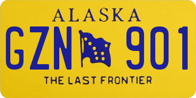 AK license plate GZN901