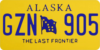 AK license plate GZN905