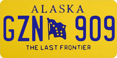 AK license plate GZN909