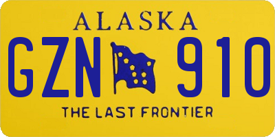 AK license plate GZN910