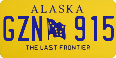 AK license plate GZN915