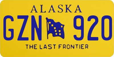 AK license plate GZN920