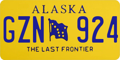 AK license plate GZN924