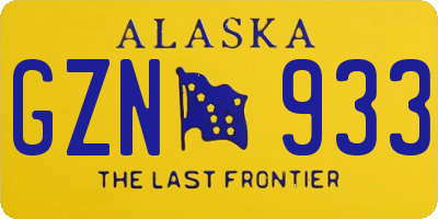 AK license plate GZN933