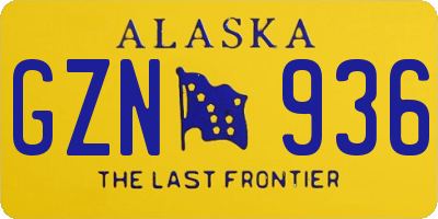 AK license plate GZN936
