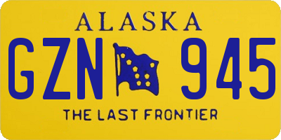 AK license plate GZN945