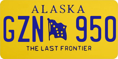 AK license plate GZN950