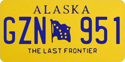 AK license plate GZN951