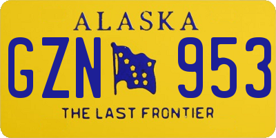 AK license plate GZN953