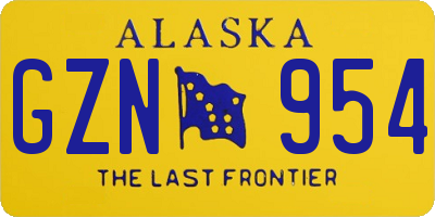 AK license plate GZN954