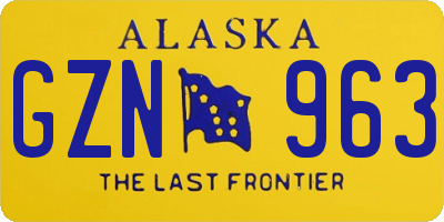 AK license plate GZN963