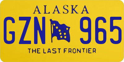 AK license plate GZN965